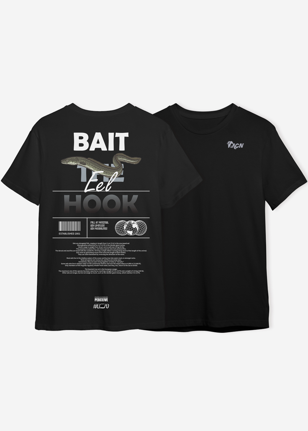 mcnfishing[MFTS-EEL] 장어 경량 스판 기능성 반팔 티셔츠 (화이트, 블랙)